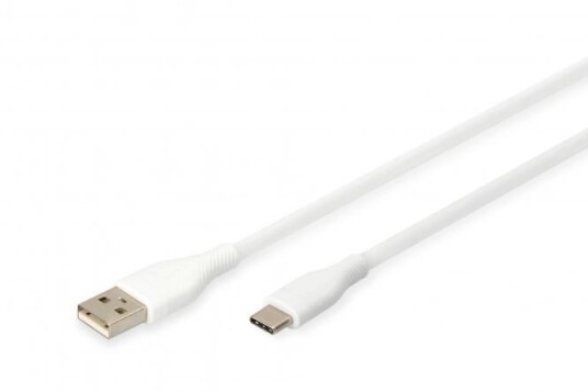 Digitus USB C Silicone charging cable USB C   USB C 1m USB 2.0 60W white