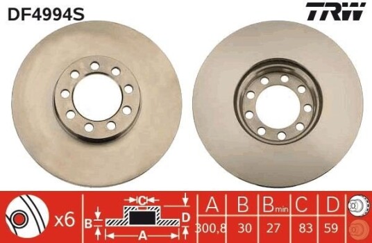 Bremseskive TRW DF4994S