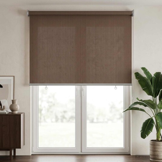 vidaXL Utendørs Rullegardin 90% UV-blokk Gråbrun 60 x 230 cm HDPE