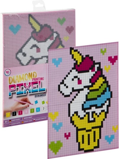 Grafix Diamond Painting lerret 20x15 cm perlekunst Enhjørning