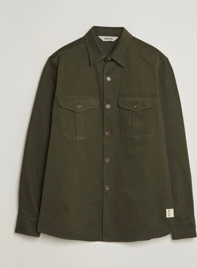 Aspesi Twill Cotton Overshirt Military