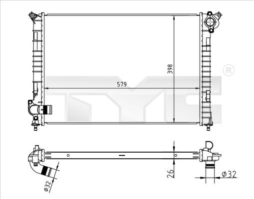 Radiator TYC 722 0001 Radiator TYC 722 0001