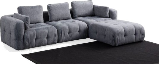 Yvara Sofa med Divan 4 sits   Grå