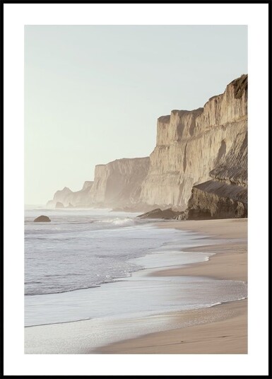 Pastel Coastline with Cliffs Beach Plakat Plakat / 40x50cm