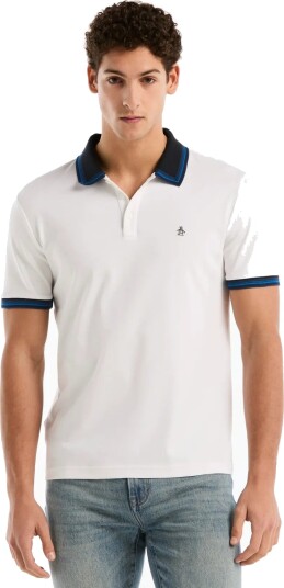 Original Penguin Cttn Intrlk Polo Nvl   White   XXL