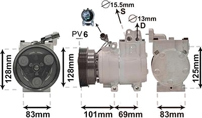 AC-kompressor VAN WEZEL 8200K159 AC-kompressor VAN WEZEL 8200K159