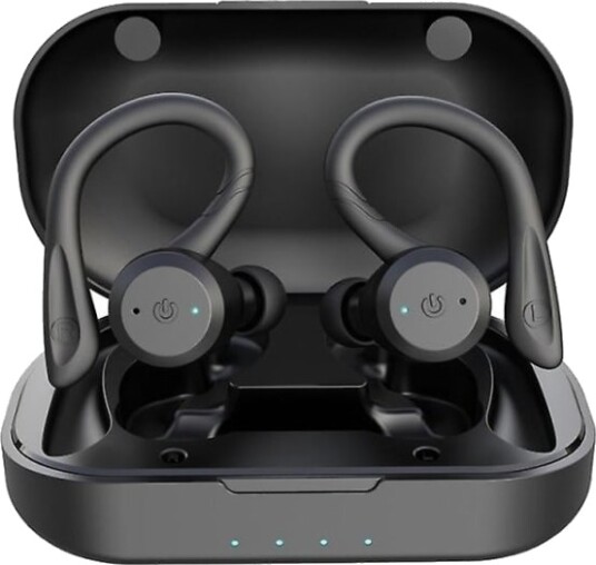 20 timers spilletid Svømming Vanntette Bluetooth hodetelefoner Dobbel Bruk Trådløse Sportshodetelefoner Tws Ipx7 hodetelefoner Stereo Svart