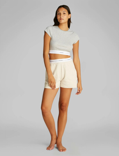 Calvin Klein Rib Crop Tee - Grey - L