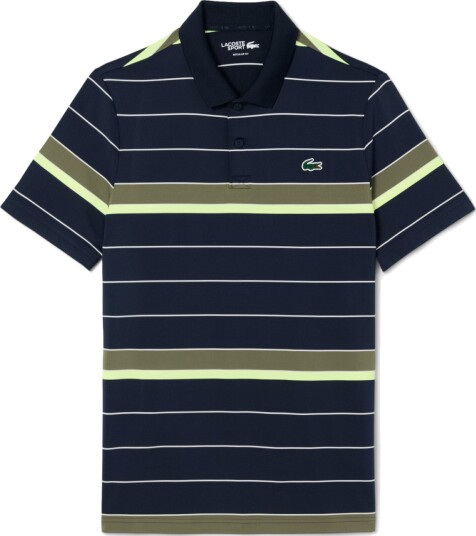 Lacoste Stripes Golf pologenser herre Navy Blue/Olive(A8I) Small