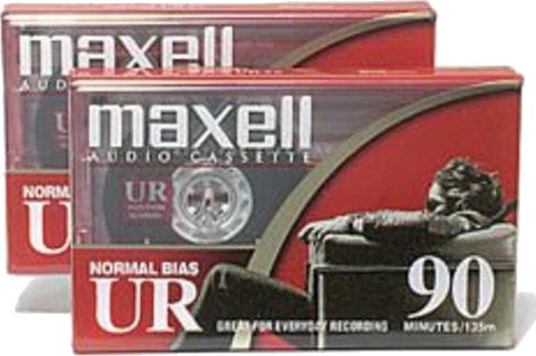 Kassettrekvisita  Opptakskassett  2 x Maxell UR90 Audio Cassette  Kassett