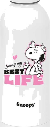 Snoopy Stainless Steel Vannflaske 500ml Rosa/Hvit