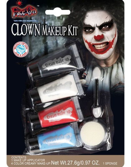 Joker Sminkesett med Svamp Sminkebørste og Color Make Up Cream i 4 Forskjellige Farger