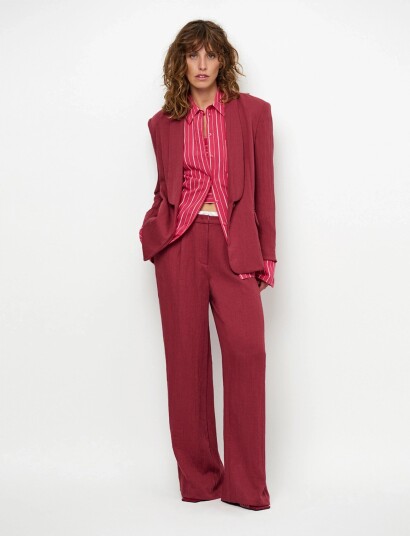 Dante6 Dante6 Dayva Relaxed Fit Blazer Burgundy 42