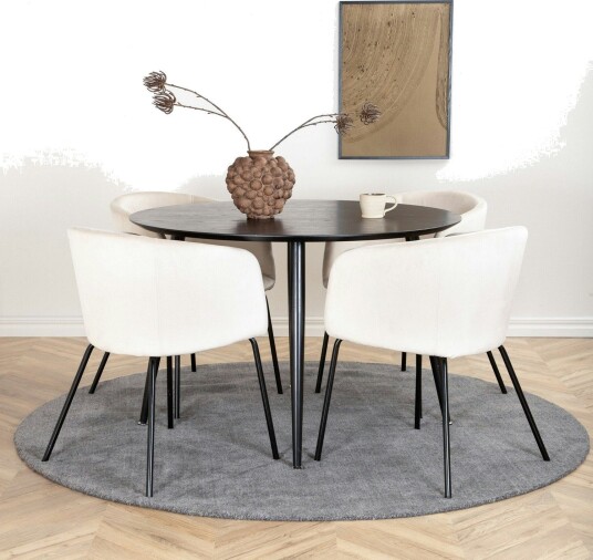 Venture Home Spisegruppe Venture Home Dipp Ø115 cm med 4 Berit Stoler GR22239