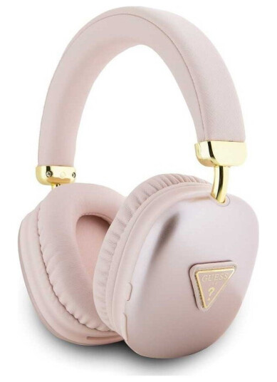 Ausinės Guess Pu Leather 4G Triangle Logo Bluetooth Stereo Headphone Rožinė