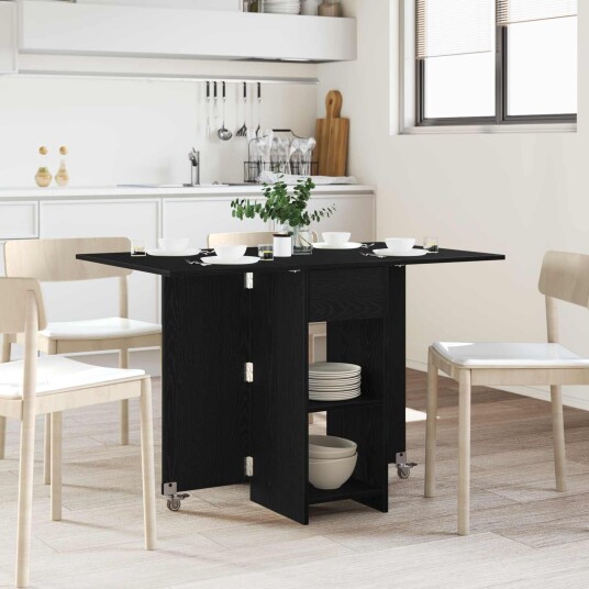 vidaXL Spisebord 115 x 70 x 75 cm Konstruert tre Svart eik Rektangulær
