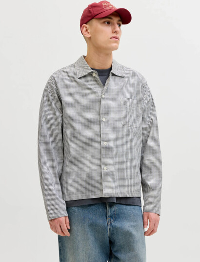 Jack & Jones Joraustin Clean Check Shirt Ls Sn Grey M