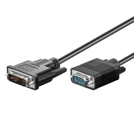 Pro MicroConnect DVI-I til VGA-kabel 2 m Svart
