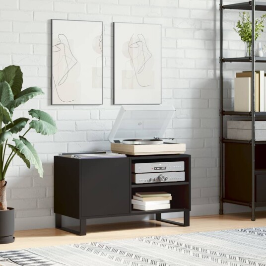 Hifi benk svart 85x38x48 cm konstruert tre