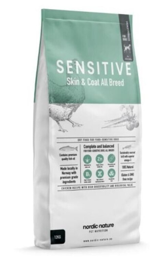 Nordic Nature Tørrfôr for hund med sensitiv hud og pels - 3 kg