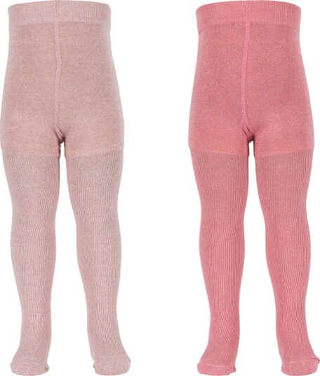 Konges Sløjd Strømpebukser 2 pack Rib Rose Mix m. Glitter Konges Sløjd 92/98 Strømpebukser Rosa 92 98