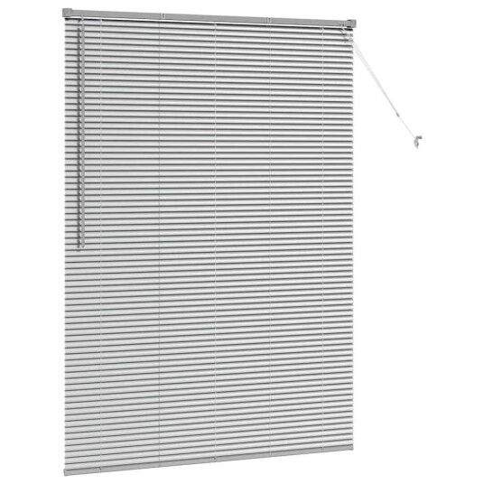 Vindu Persienne med gardiner Manual sølv Aluminium