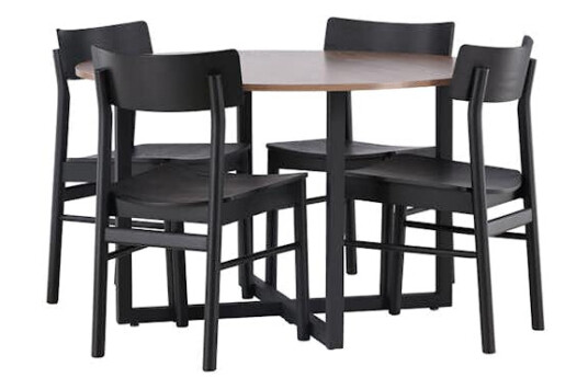 Spisegruppe Venture Home Durango Ø120 cm med 4st Montros Spisestoler