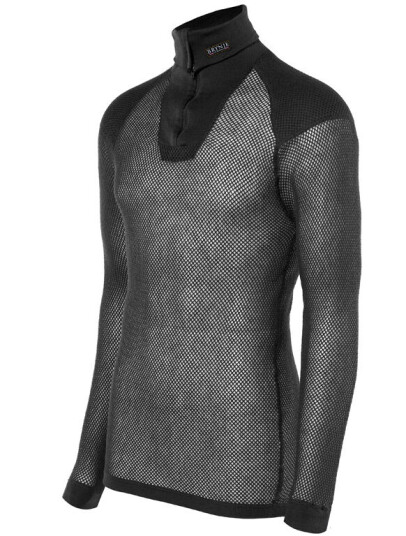 Brynje Wool Thermo Zip Polo With Inlay blåck S