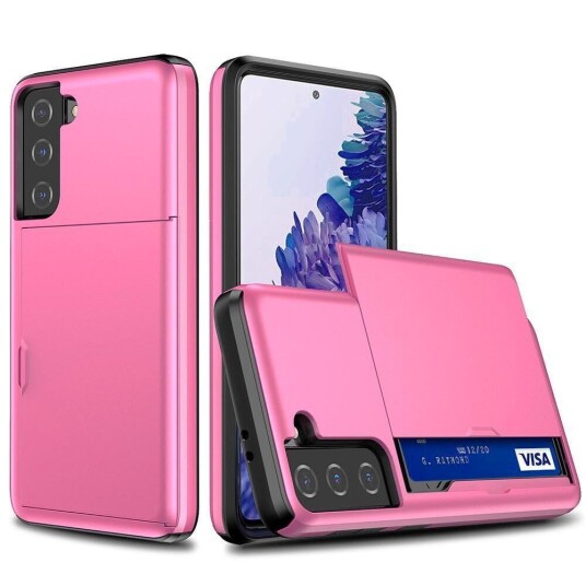 INCOVER Samsung Galaxy S21 FE (5G) Hybrid Håndverker Deksel med Lommebok - Rosa