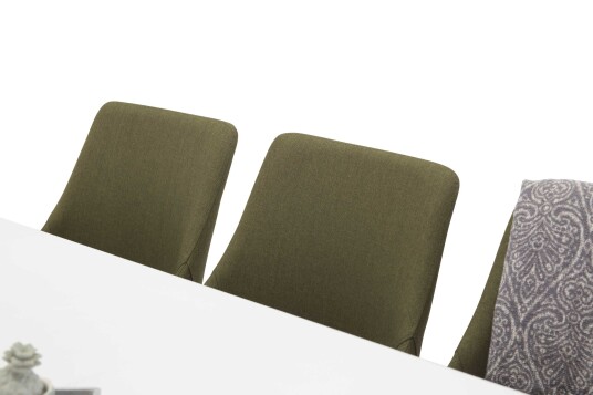 Venture Design Count & Plaza spisegruppe Hvit/grønn 6 st stoler & bord 220 x 100 cm