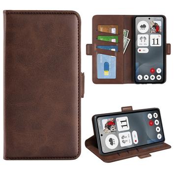 Nothing Phone 3a lommebokveske med magnetisk lukking   kalvestruktur   brun
