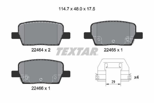 Bremseklosser TEXTAR 2246401