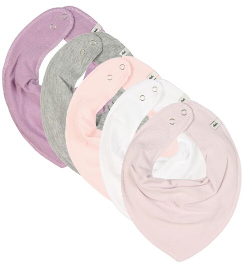 Pippi 5-pack Siklesmekker i Rosa/Lilla/Hvit/Grå Melert - One Size