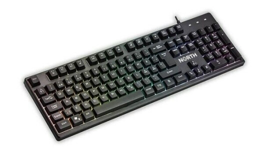 North K100 RGB Gaming Tastatur med Membran og Ergonomisk Design - Sort