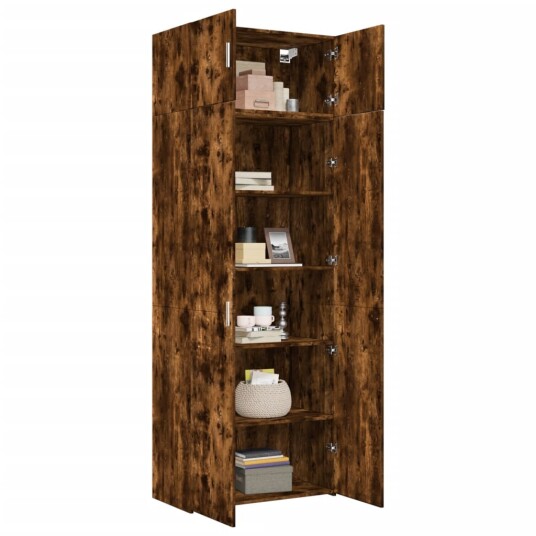  Oppbevaringsskap røkt eik 80x42,5x225 cm konstruert tre 8721102654435
