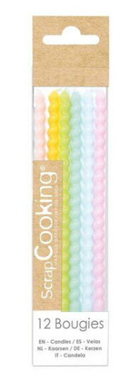 ScrapCooking Kakelys vridde 12 stk pastell multi