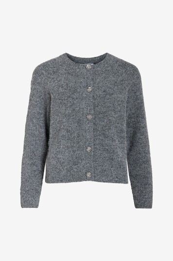Vila Kardigan viCheena O neck L/S Button Knit Car Grå Vila Kardigan viCheena O neck L/S Button Knit Car Grå
