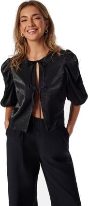 BUBBLEROOM Short Puff Sleeve Blouse Black L