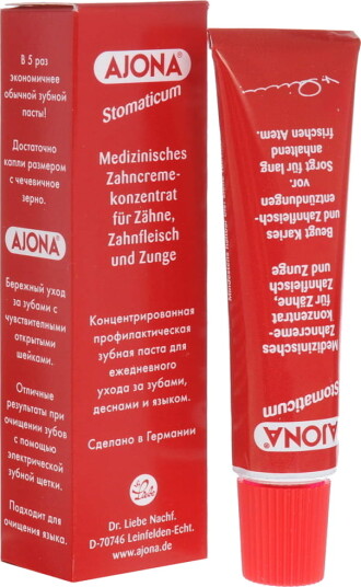 Ajona Stomaticum tannkrem konsentrat til pleie av tenner tannkjøtt og tunge 6 ml Ajona Stomaticum tannkrem konsentrat til pleie av tenner tannkjøtt og tunge 6 ml