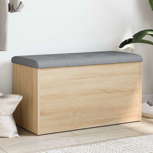 vidaXL Oppbevaringsbenk Sonoma eik 82x42x45 cm konstruert tre