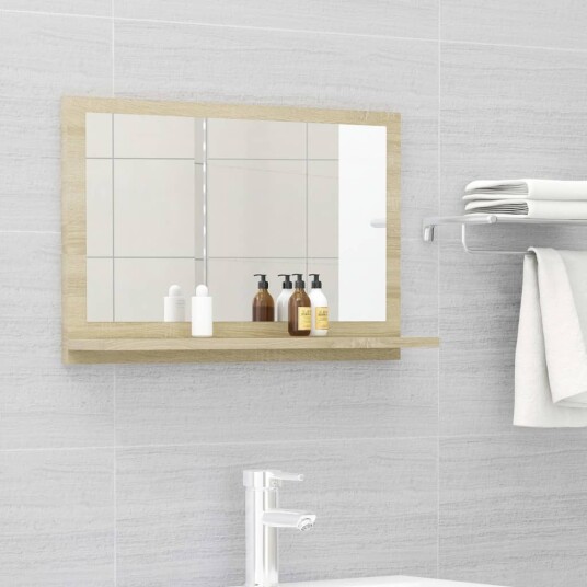 vidaXL Baderomsspeil sonoma eik 60x10,5x37 cm sponplate