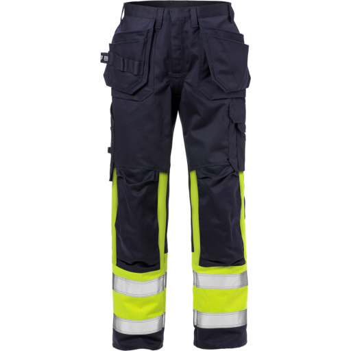 Fristads Hantverkarbyxa Flamskyddad 2586 Flam, Klass 1 Varsel Gul/marinblå C50