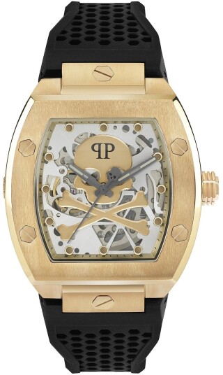 Philipp Plein Herreklokke PWBAA0321 The Skeleton Sølvfarget/Gummi