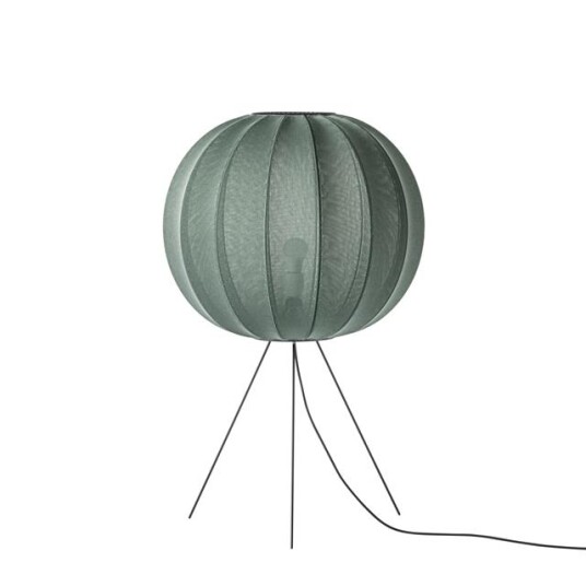 Made By Hand Knit-White Round Gulvlampe Medium Ø60 Tweed Green Made By Hand Knit-White Round Gulvlampe Medium Ø60 Tweed Green