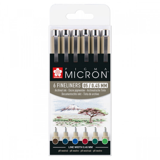 Sakura Pigma Micron 6-set 05 Earth Colours