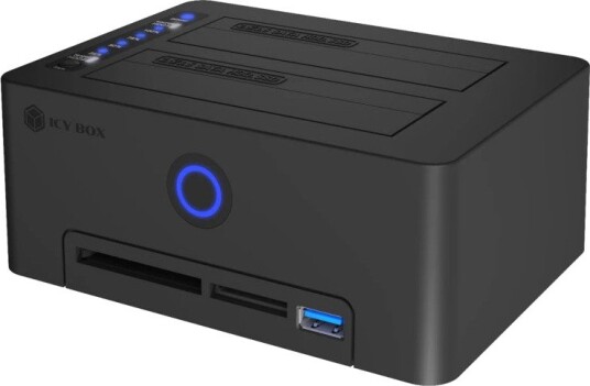 ICY BOX IB-1233CL-CR Dockingstasjon for SSD/HDD 2-bay kortleser USB-C svart ICY BOX IB-1233CL-CR Dockingstasjon for SSD/HDD 2-bay kortleser USB-C svart