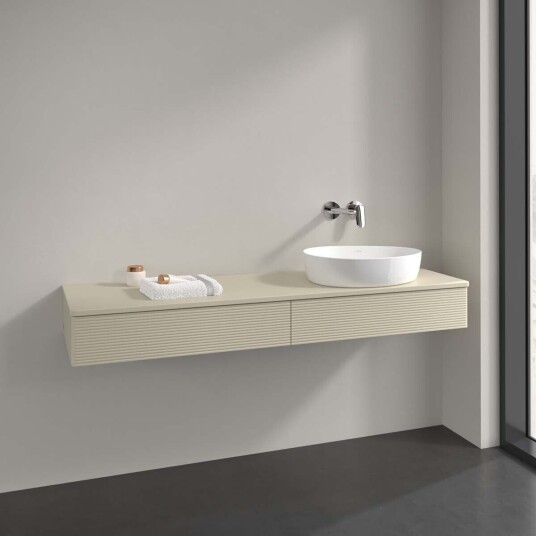 Villeroy & Boch Antao Servantskap med 2 skuffer 160x50x19 cm u/lys Grå Matt Villeroy & Boch Antao Servantskap med 2 skuffer 160x50x19 cm u/lys Grå Matt