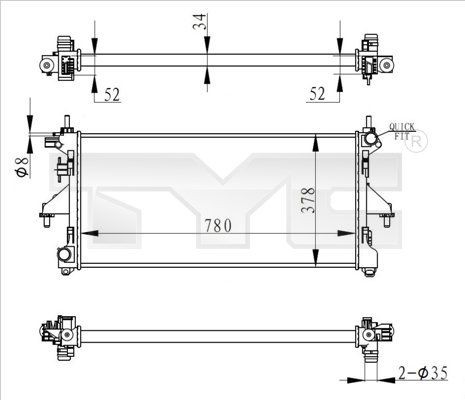 Radiator TYC 709 0020 R Radiator TYC 709 0020 R