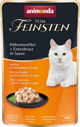 Animonda Vom Feinsten Våtfôr Adult I Saus + Andebryst I Saus Kyllingfilet 18 X 50 G
