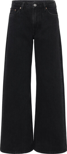 Weekday Paz Mid Rise Wide Jeans - Black - 26 x 32